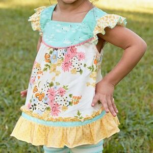 Matilda Jane Four Square Shabby Floral Swan Top 6-12 Months 